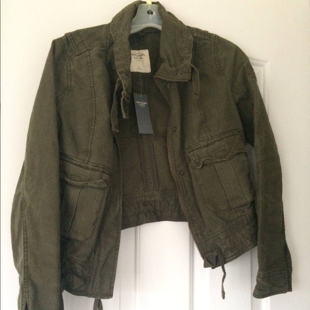 Abercrombie & Fitch Olive Green Utility Jacket